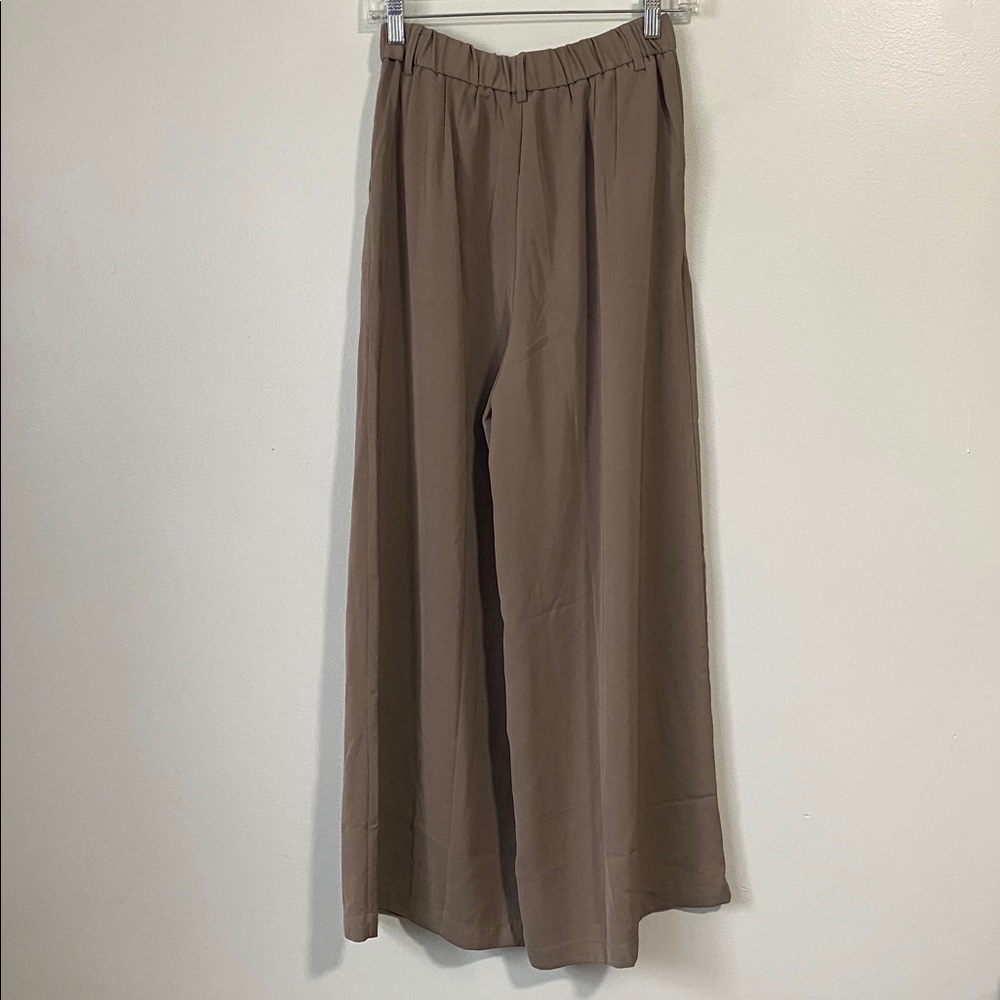 Wide Leg High-Waist Trousers - Taupe - Picture 6 of 15